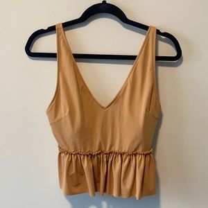 Kortni Jeane Orange Ruffle Swim top